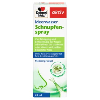 Abbildung der Produktverpackung Doppelherz aktiv Meerwasser Schnupfenspray Frontansicht